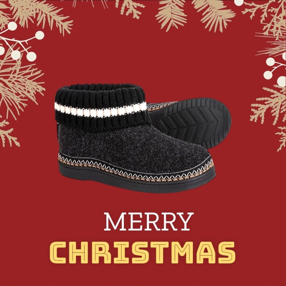 Women's Indoor Outdoor Memory Foam Black Fleece Lining Bootie Slippers .NWT - Picture 10 of 11